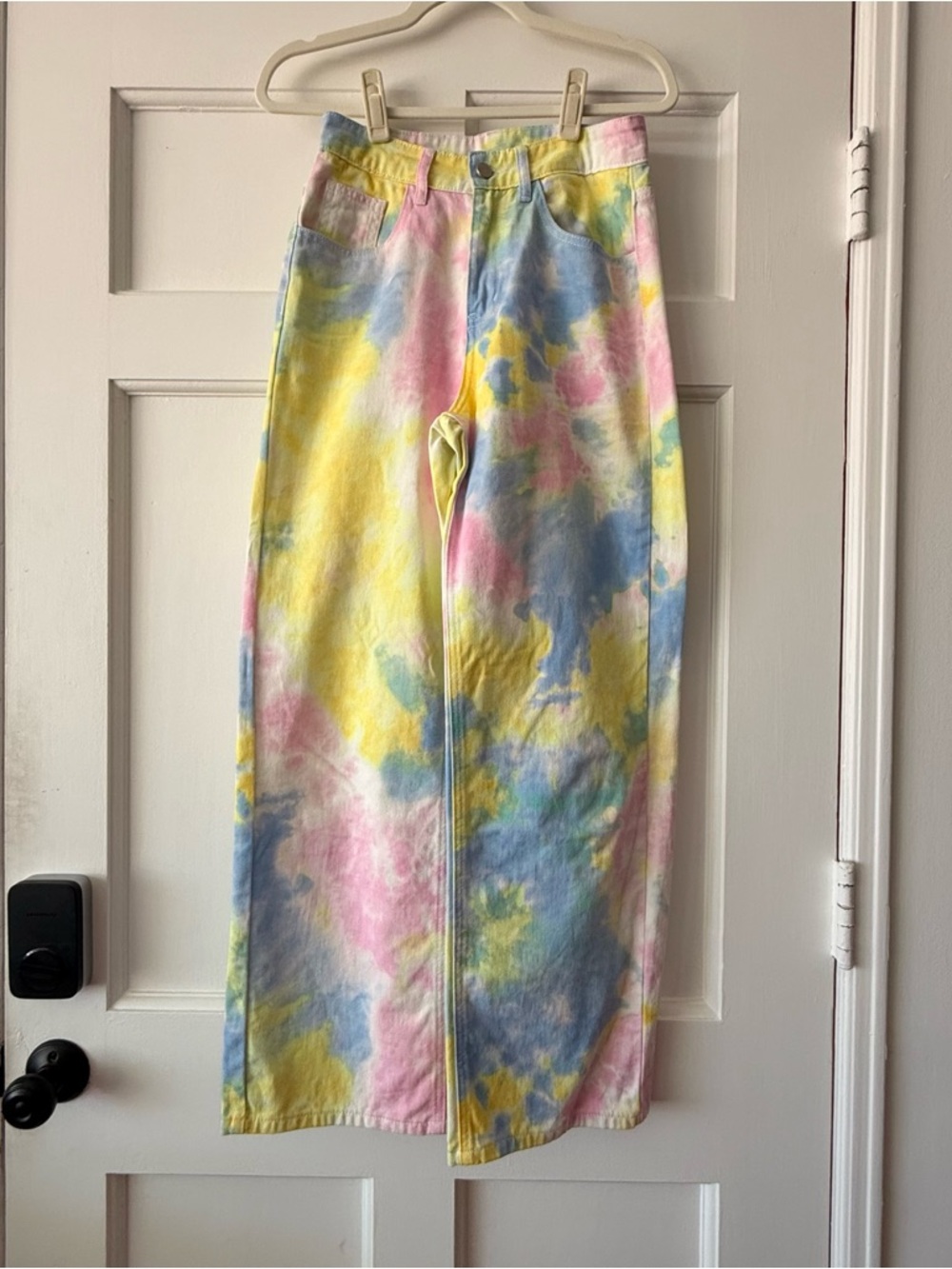 Vintage Multicolor Pastel Tie-Dye Straight Leg Jeans